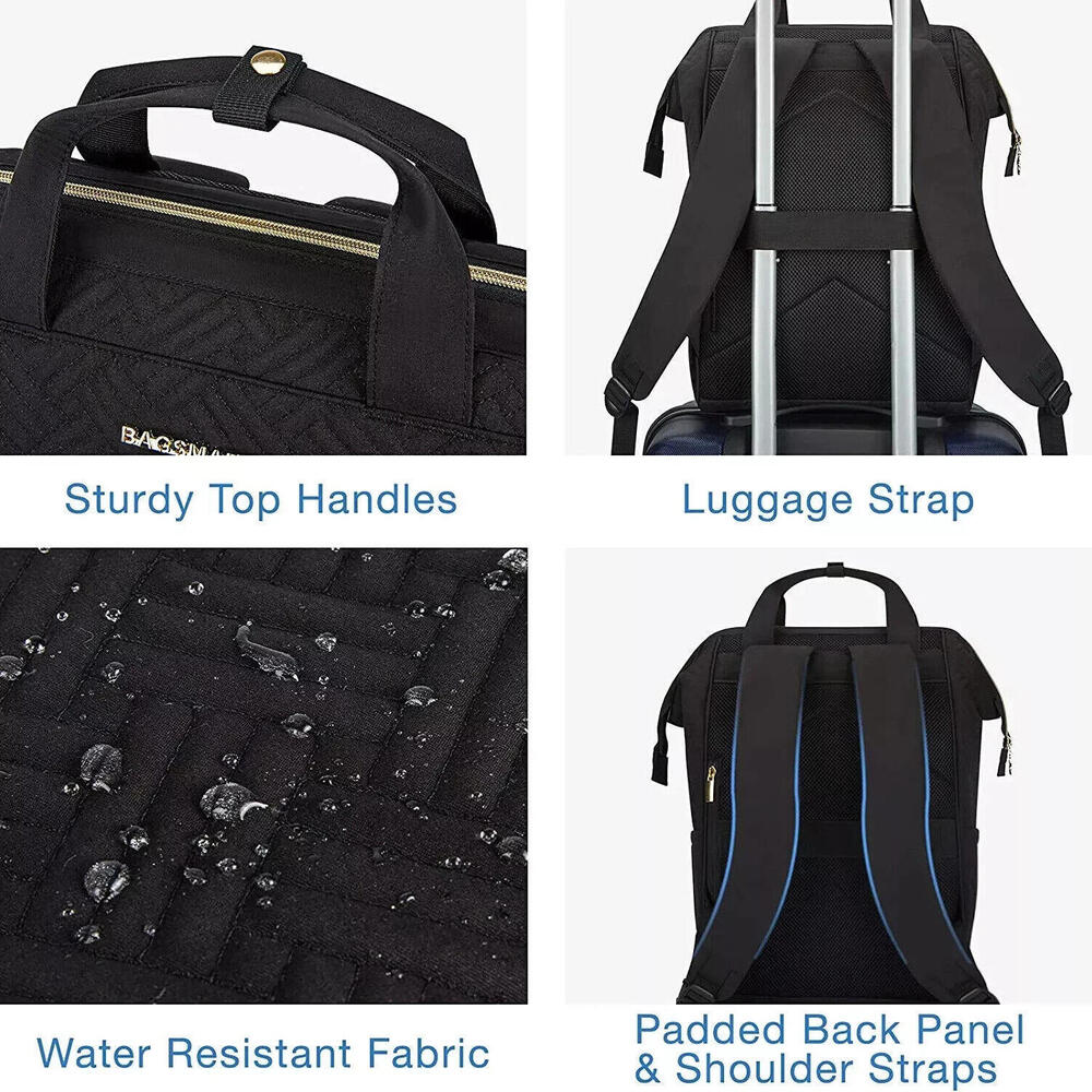 multipurpose  Backpack for Women, School Travel Fits 15.6 Inch laptop Black - Picture 15 of 16